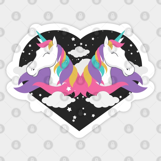 Twin Unicorn Sticker by Dynamic Design